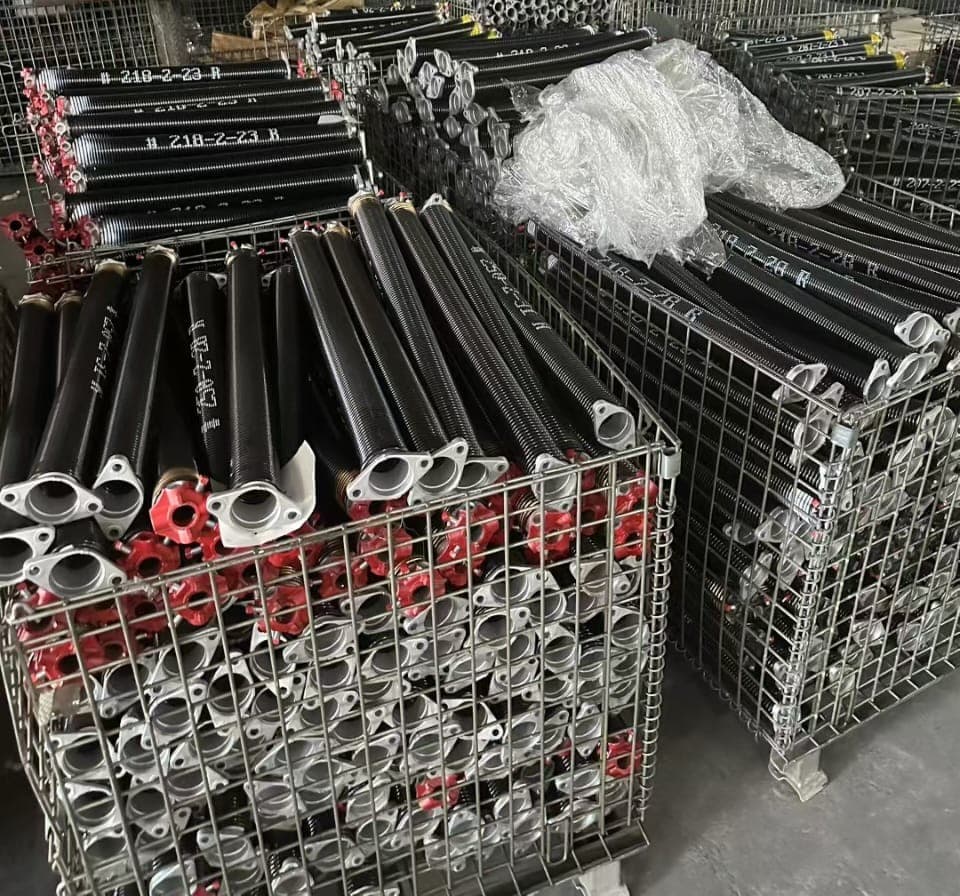 Spring warehouse showing bulk torsion spring inventory